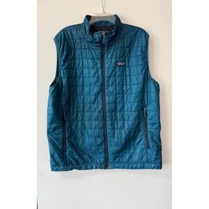 Patagonia Mens XL Blue Nano Puff Light Vest Quilted Primaloft Insulated Gorpcore